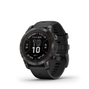 GARMIN Fenix 7 Pro Sapphire Solar, Schwarz - Carbongrau Titan DLC mit schwarzem Armband, 47mm (010-02777-11)