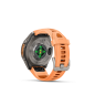 Preview: GARMIN Fenix 9 Pro InReach, 43mm, Titan mit Silikon-Armband Shell Pink/Autumn Orange (010-04335-01)