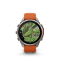 Preview: GARMIN Fenix 9 Pro InReach, 47mm, Titan mit Silikon-Armband Autumn Orange/Spark Orange (010-04336-01)