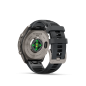 Preview: GARMIN Fenix 9 Pro InReach, 47mm, Titan mit Silikon-Armband Graphit/Schwarz (010-04336-21)