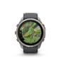 Preview: GARMIN Fenix 9 Pro InReach, 51mm, Titan mit Silikon-Armband Graphit/Schwarz (010-04337-21)