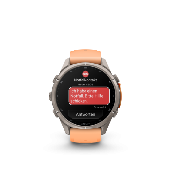 GARMIN Fenix 9 Pro InReach, 43mm, Titan mit Silikon-Armband Shell Pink/Autumn Orange (010-04335-01)