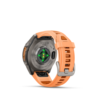 GARMIN Fenix 9 Pro InReach, 43mm, Titan mit Silikon-Armband Shell Pink/Autumn Orange (010-04335-01)