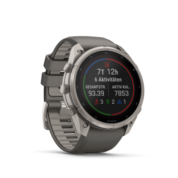 GARMIN Fenix 9 Pro Solar InReach, 51mm,  Kieselgrau/Titan mit Silikon-Armband (010-04339-01)