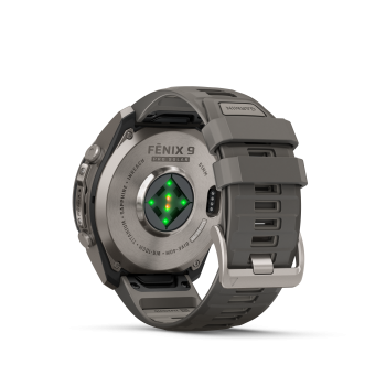 GARMIN Fenix 9 Pro Solar InReach, 51mm,  Kieselgrau/Titan mit Silikon-Armband (010-04339-01)
