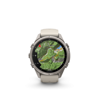 GARMIN Fenix 9 Pro InReach, 43mm, Titan mit Silikon-Armband Nebelgrau/Dunkler Sandstein (010-04335-81)