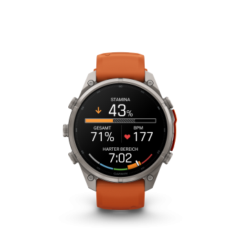 GARMIN Fenix 9 Pro InReach, 47mm, Titan mit Silikon-Armband Autumn Orange/Spark Orange (010-04336-01)