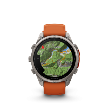 GARMIN Fenix 9 Pro InReach, 47mm, Titan mit Silikon-Armband Autumn Orange/Spark Orange (010-04336-01)