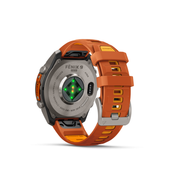 GARMIN Fenix 9 Pro InReach, 47mm, Titan mit Silikon-Armband Autumn Orange/Spark Orange (010-04336-01)