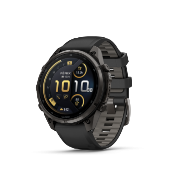 GARMIN Fenix 9 Pro InReach, 47mm, Carbongrau DLC Titan mit Silikon-Armband Schwarz/Kieselgrau (010-04336-11)