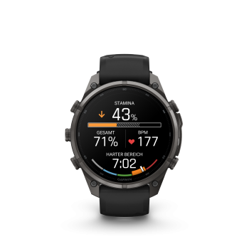 GARMIN Fenix 9 Pro InReach, 47mm, Carbongrau DLC Titan mit Silikon-Armband Schwarz/Kieselgrau (010-04336-11)