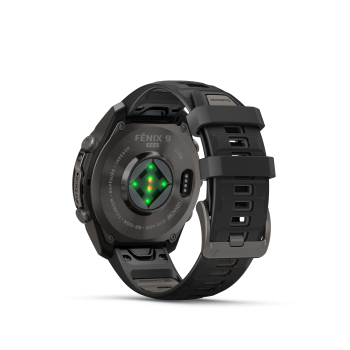 GARMIN Fenix 9 Pro InReach, 47mm, Carbongrau DLC Titan mit Silikon-Armband Schwarz/Kieselgrau (010-04336-11)