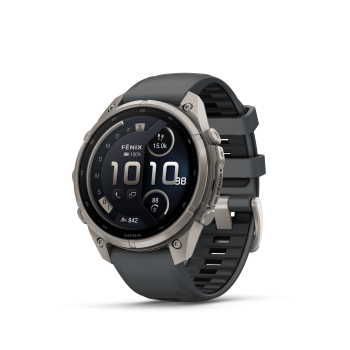GARMIN Fenix 9 Pro InReach, 47mm, Titan mit Silikon-Armband Graphit/Schwarz (010-04336-21)