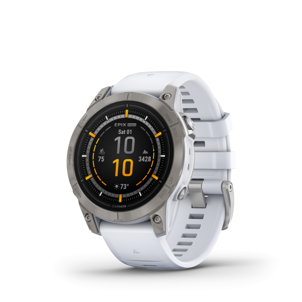 GARMIN Epix Pro Sapphire, Steinweiss/Titanium Titan, 47mm (010-02803-21)
