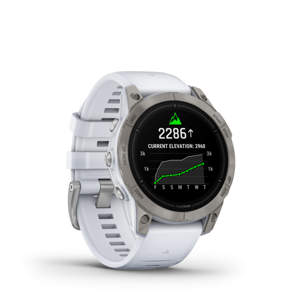 GARMIN Epix Pro Sapphire, Steinweiss/Titanium Titan, 47mm (010-02803-21)