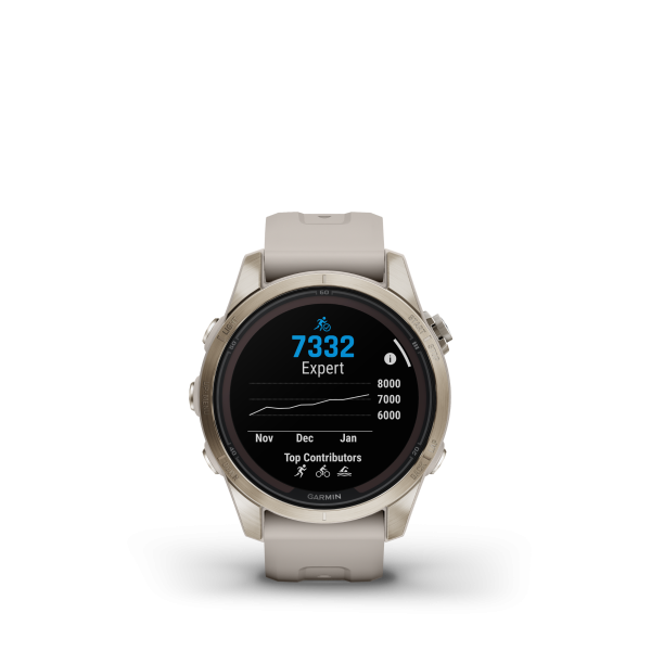 GARMIN Fenix 7S Pro Sapphire Solar, Beige/Softgold, 42mm (010-02776-15)