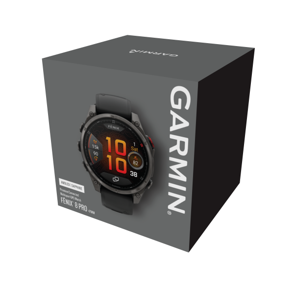 GARMIN Fenix 8 Pro LTE Amoled Sapphire, Schwarz/Titan Carbongrau DLC Titan, 47mm (010-03198-01)