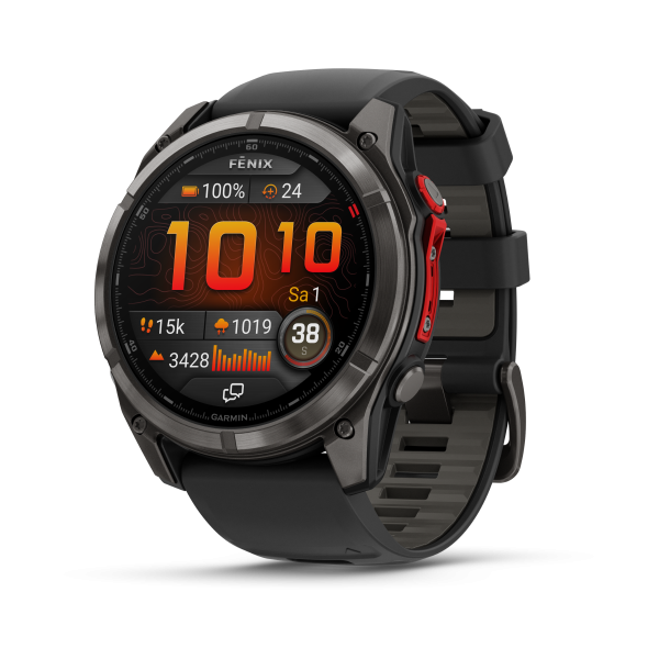 GARMIN Fenix 8 Pro LTE MicroLED Sapphire,  Schwarz/Titan Carbongrau DLC, 51mm (010-03380-01)
