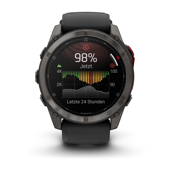 GARMIN Fenix 8 Pro LTE MicroLED Sapphire,  Schwarz/Titan Carbongrau DLC, 51mm (010-03380-01)