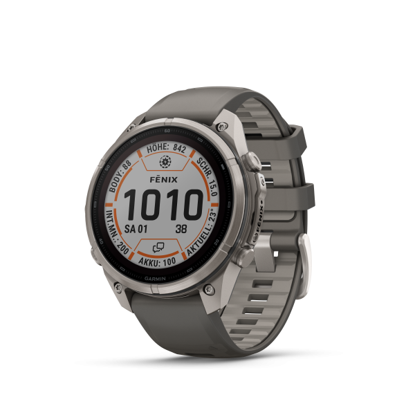 GARMIN Fenix 9 Pro Solar InReach, 47mm, Kieselgrau/Titan (010-04338-01)