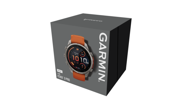 GARMIN Fenix 9 Pro InReach, 47mm, Titan mit Silikon-Armband Autumn Orange/Spark Orange (010-04336-01)