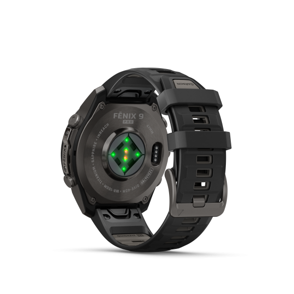 GARMIN Fenix 9 Pro InReach, 47mm, Carbongrau DLC Titan mit Silikon-Armband Schwarz/Kieselgrau (010-04336-11)