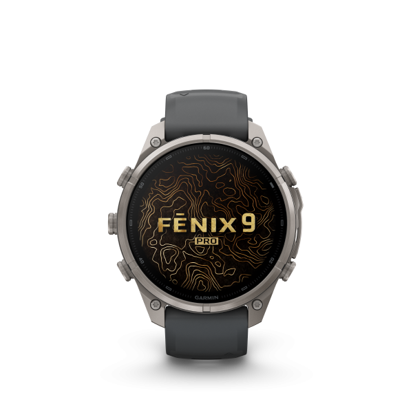 GARMIN Fenix 9 Pro InReach, 47mm, Titan mit Silikon-Armband Graphit/Schwarz (010-04336-21)