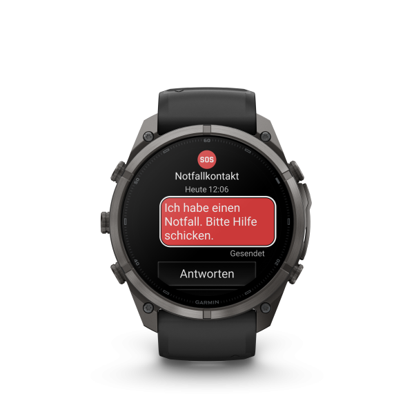 GARMIN Fenix 9 Pro InReach, 51mm, Carbongrau DLC Titan mit Silikon-Armband Schwarz/Kieselgrau (010-04337-11)