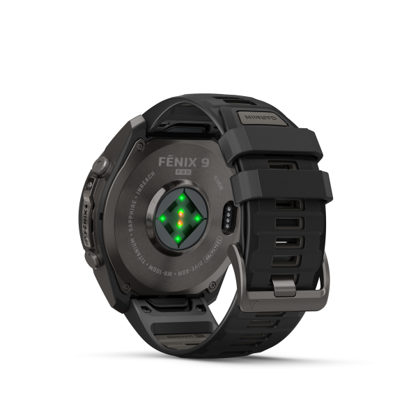 GARMIN Fenix 9 Pro InReach, 51mm, Carbongrau DLC Titan mit Silikon-Armband Schwarz/Kieselgrau (010-04337-11)