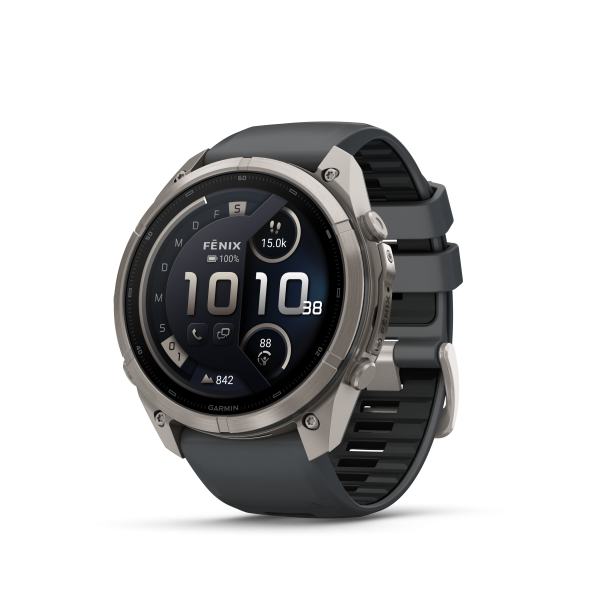 GARMIN Fenix 9 Pro InReach, 51mm, Titan mit Silikon-Armband Graphit/Schwarz (010-04337-21)