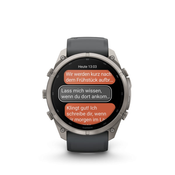 GARMIN Fenix 9 Pro InReach, 51mm, Titan mit Silikon-Armband Graphit/Schwarz (010-04337-21)