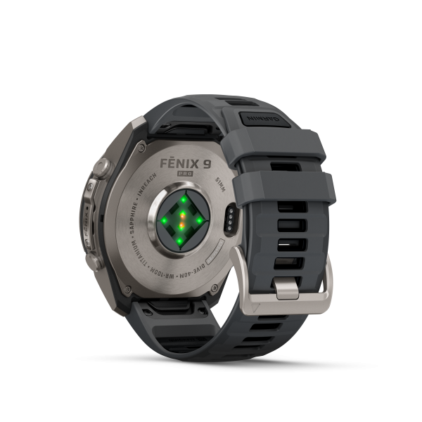 GARMIN Fenix 9 Pro InReach, 51mm, Titan mit Silikon-Armband Graphit/Schwarz (010-04337-21)