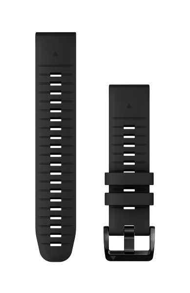 Quickfit®-Armband 22 mm Silikon Schwarz mit Teilen in Schwarz