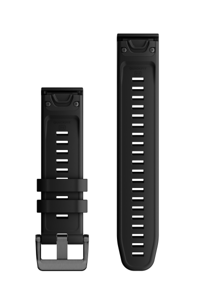 Quickfit®-Armband 22 mm Silikon Schwarz mit Teilen in Schwarz