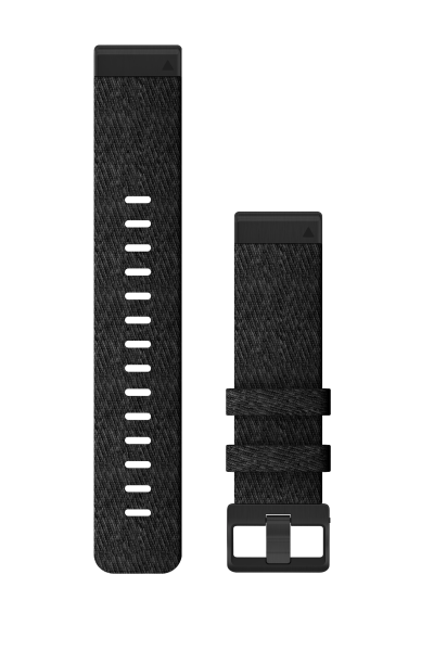 Quickfit®-Armband 22 mm Nylon Schwarz meliert mit Teilen in Schwarz