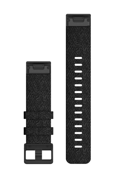 Quickfit®-Armband 22 mm Nylon Schwarz meliert mit Teilen in Schwarz