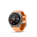 GARMIN Fenix 9 Pro InReach, 43mm, Titan mit Silikon-Armband Shell Pink/Autumn Orange (010-04335-01)